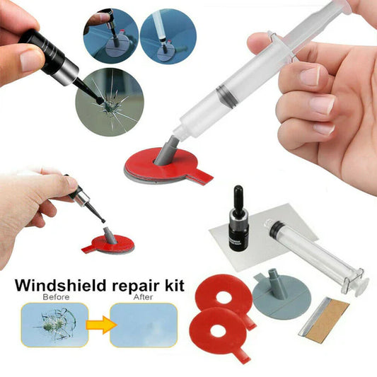 WINDOWS TOOL CHIP RESIN CRACK REMOVE GLASS RECOVERY CAR WINDSCREEN REPAIR KIT