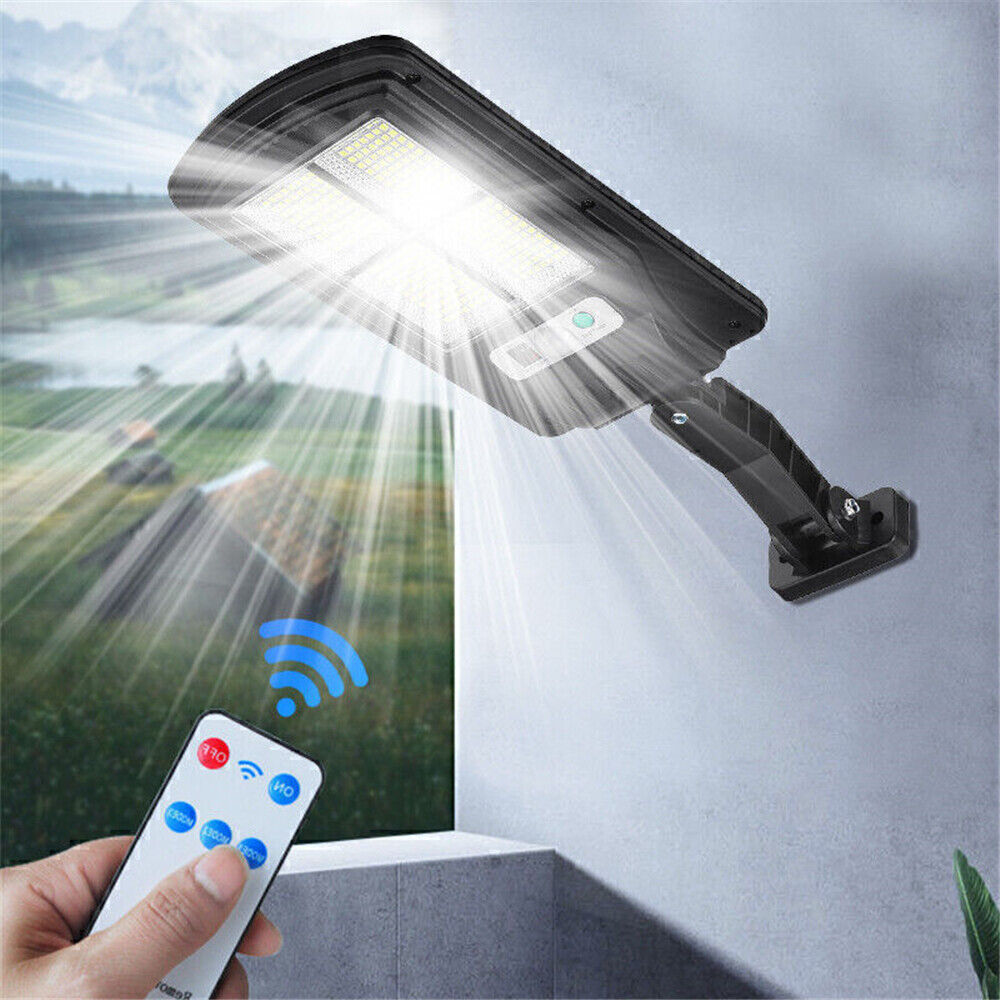 Solar Street 320 LED Light Motion Sensor Remote Outdoor Yard Garden Flood Lamp