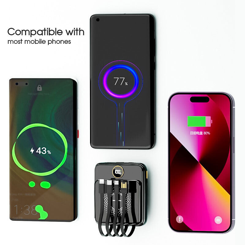 10000mAh 4 USB Backup External Battery Power Bank Fast Charger For Cell Phone