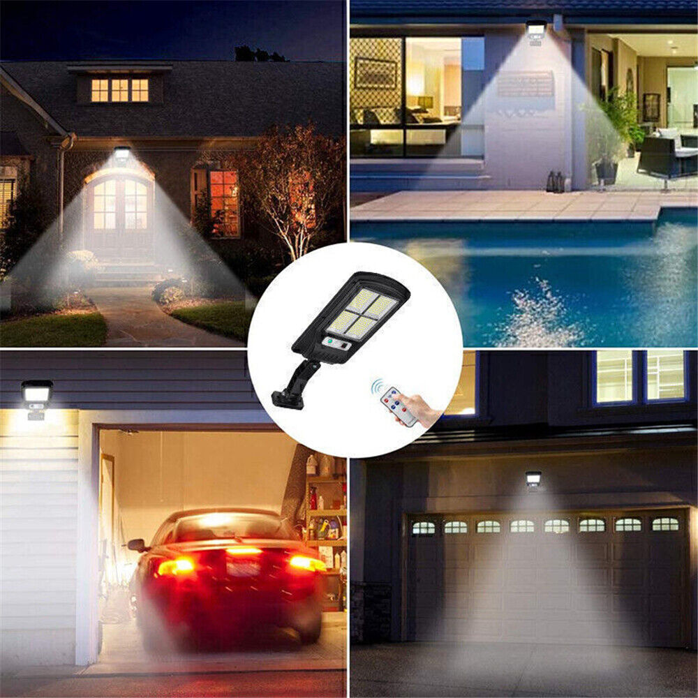 Solar Street 320 LED Light Motion Sensor Remote Outdoor Yard Garden Flood Lamp