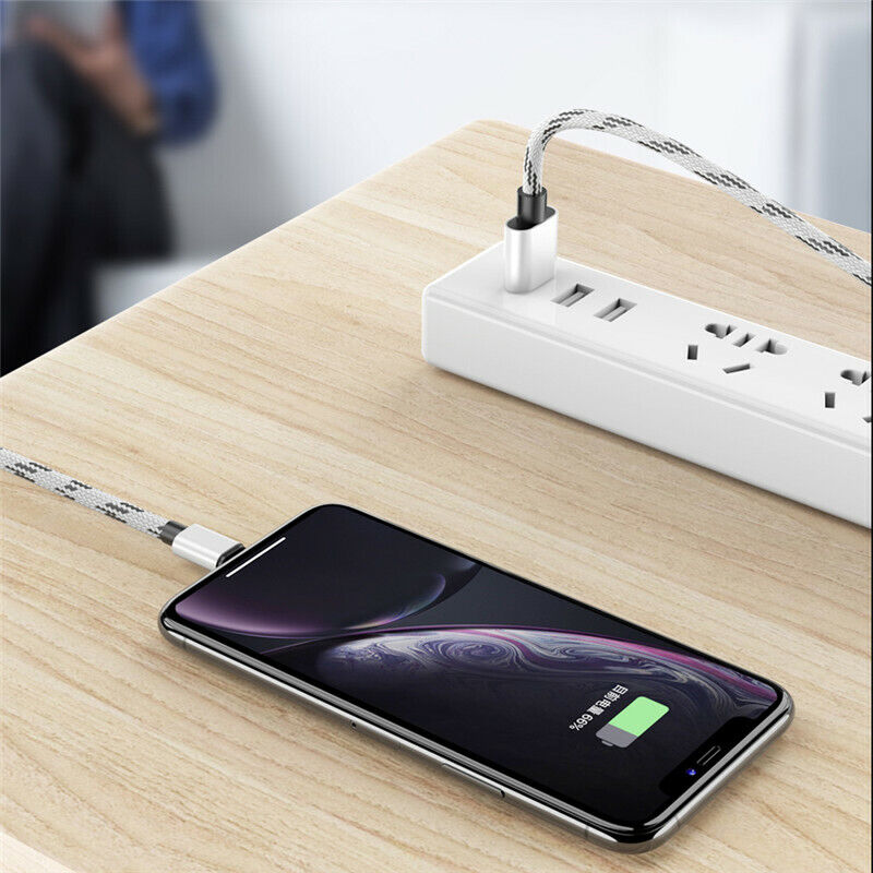 5x USB Cable Charger for Apple iPhone 8 7 6 iPad X Nylon 1.2M Cord Fast Charge