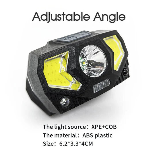 LED HEAD TORCH HEADLIGHT COB CAMPING HEADLAMP USB RECHARGEABLE FLASHLIGHT LAMP