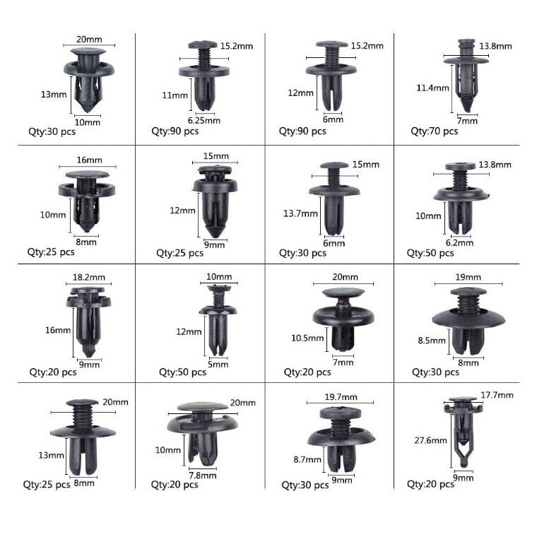 1126PCS Car Body Trim Clips Retainer Bumper Auto Panel Push Plastic Fastener Kit
