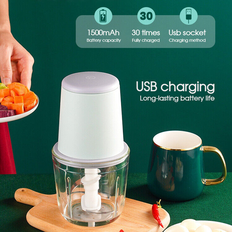 600ML Electric Garlic Food Chopper Vegetable Chopper Grinder Blender Crusher