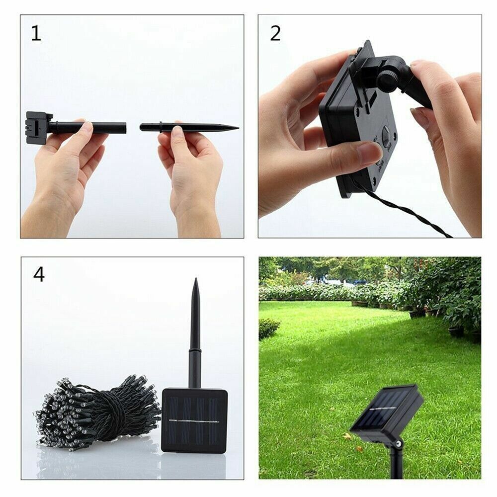 Solar Fairy String Lights 100/200/500 LED Outdoor Garden Christmas Party Decor