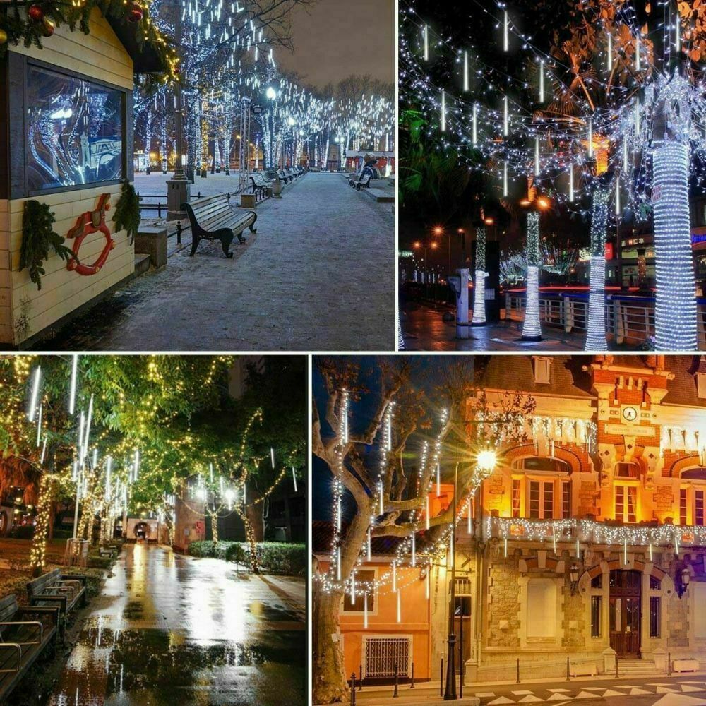 288LED Solar String Light Meteor Shower Rain Tree Flowing Lighting XMAS Party