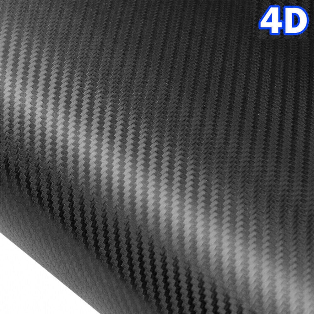 Gloss Black 4D 6D Carbon Fiber Vinyl Car Phone Laptop Wrap Sticker Film