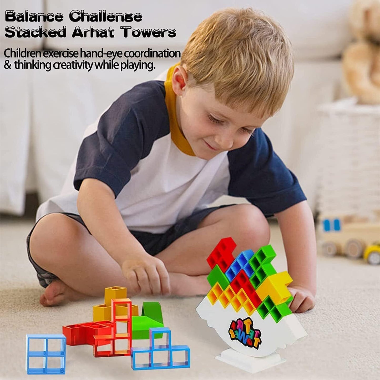 Tetra Tower Balance Stacking Blocks Game Team Toys Xmas Gifts Kids Adults