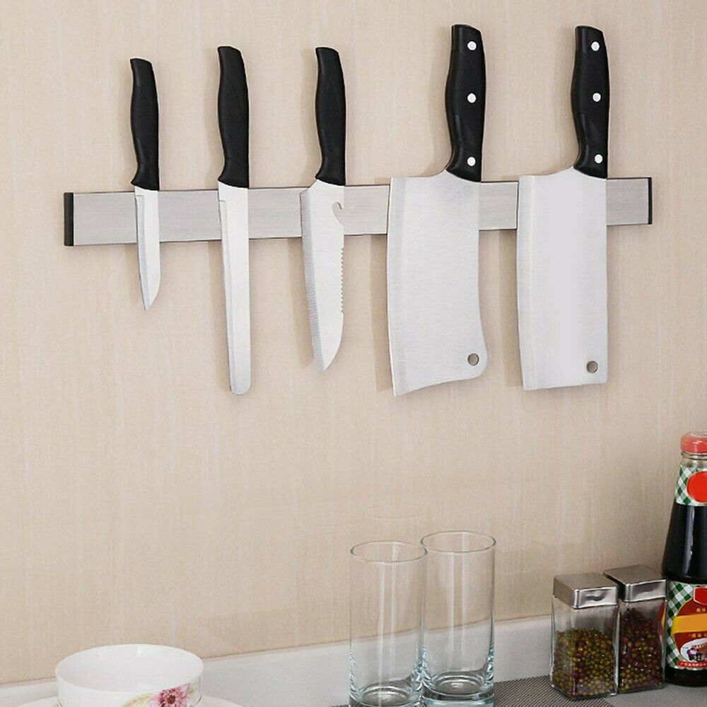 1x Heavy Duty 31cm Stainless Steel Magnetic Rack Knife Holder Tool Shelf Magnet