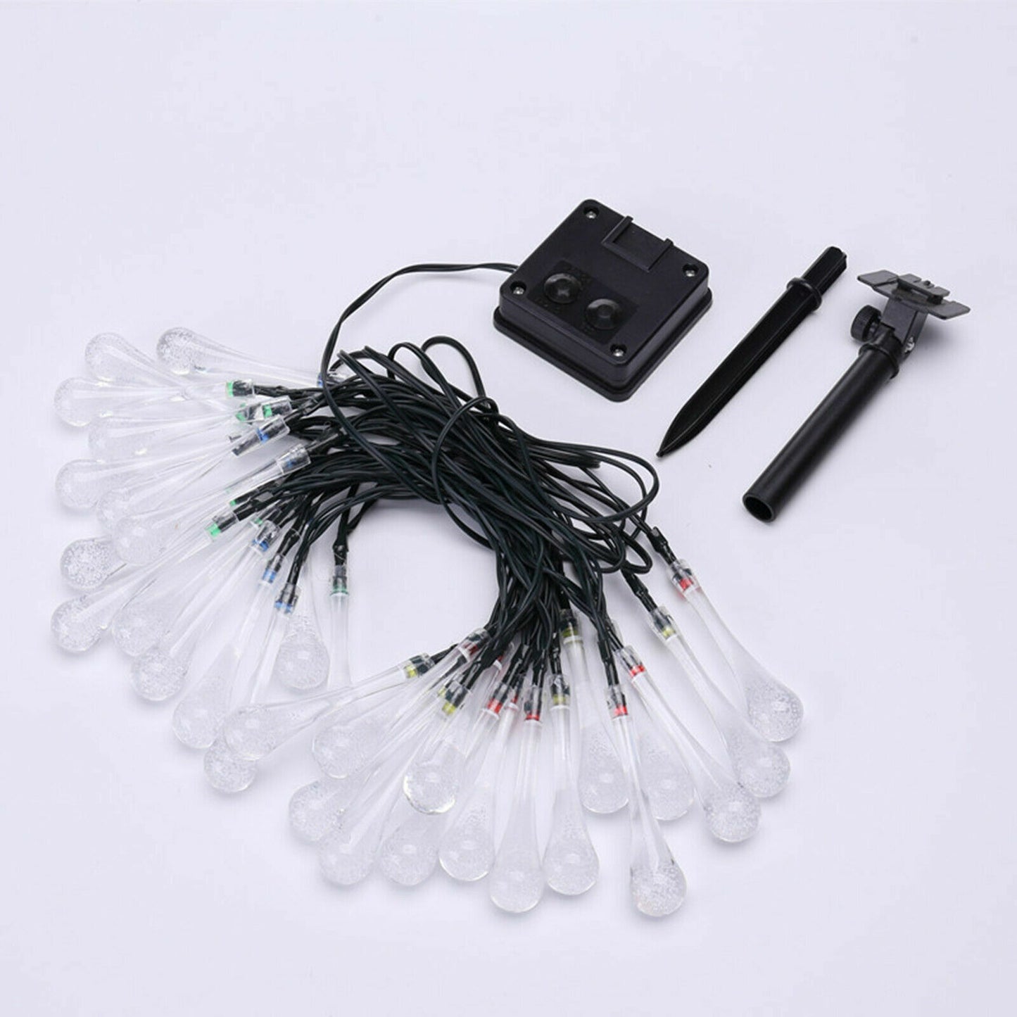 Solar Fairy String Lights 20-50 LED Raindrop Garden Christmas Tree Outdoor Lamp