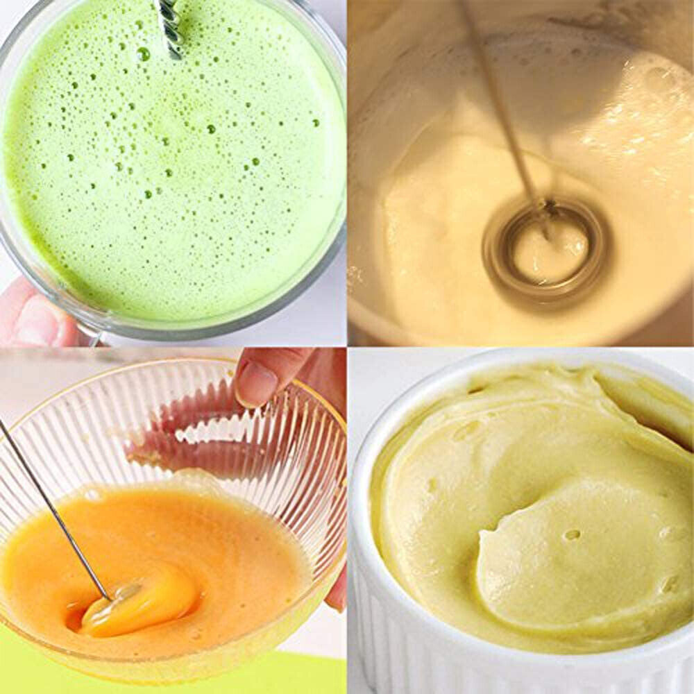 Black Electric Mini Foamer Kitchen Milk Frother Egg Beater Stirrer Whisk Drink Mixer