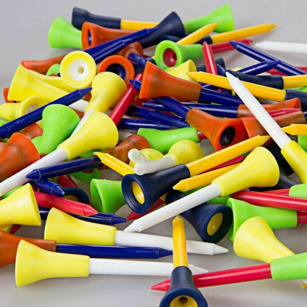 110Pcs Plastic & Rubber Cushion Top Golf Tees 83mm High Quality Fast Dispatch