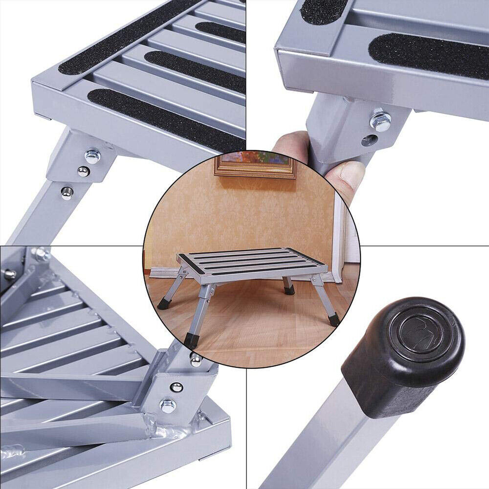 200KG Portable Folding Aluminium Step Caravan Accessories Ladder Stool Trailer