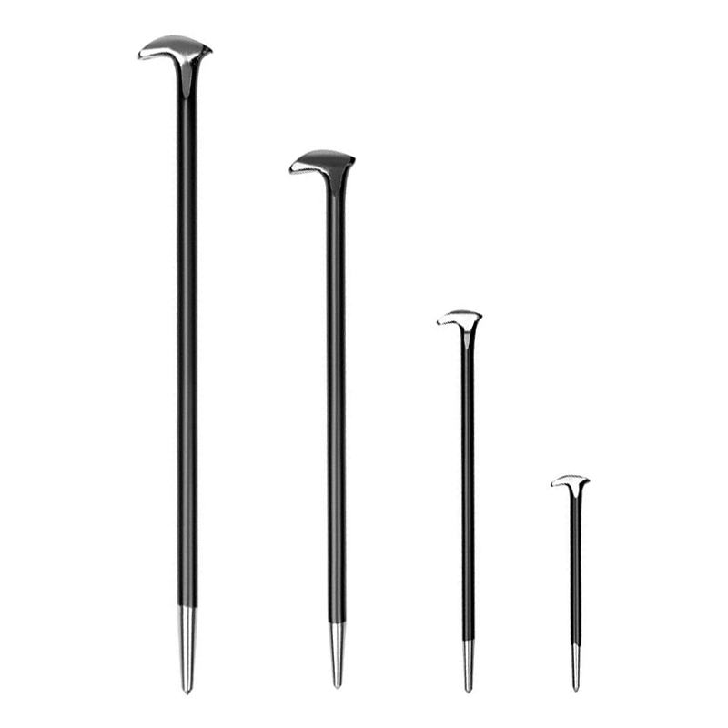 4Pc Solid Pry Bar Set Steel Prying Kit Rolled Heel Prying Pinch Lever Bars