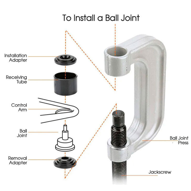 10pc Ball Joint Press Service Kit Remover Separator Adaptor 4x4 Garage Tool