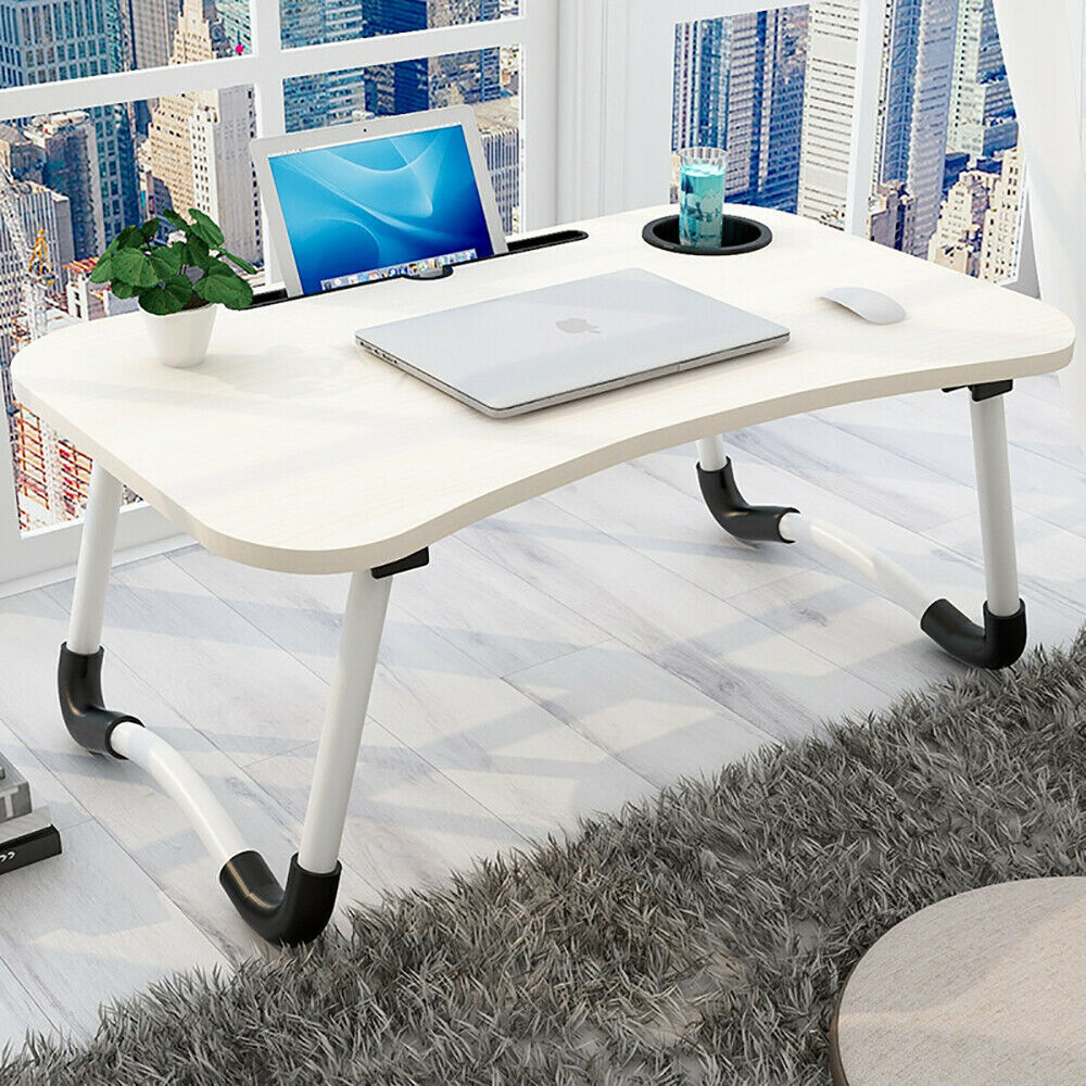 Laptop Stand Table Foldable Desk Computer Study Adjustable Portable Cup Slot