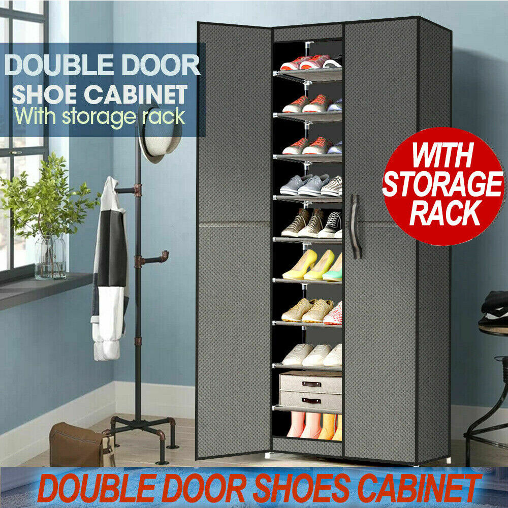 10 Tiers Shoe Rack Stackable Fabric Cabinet Storage Holder Wardrobe Organiser