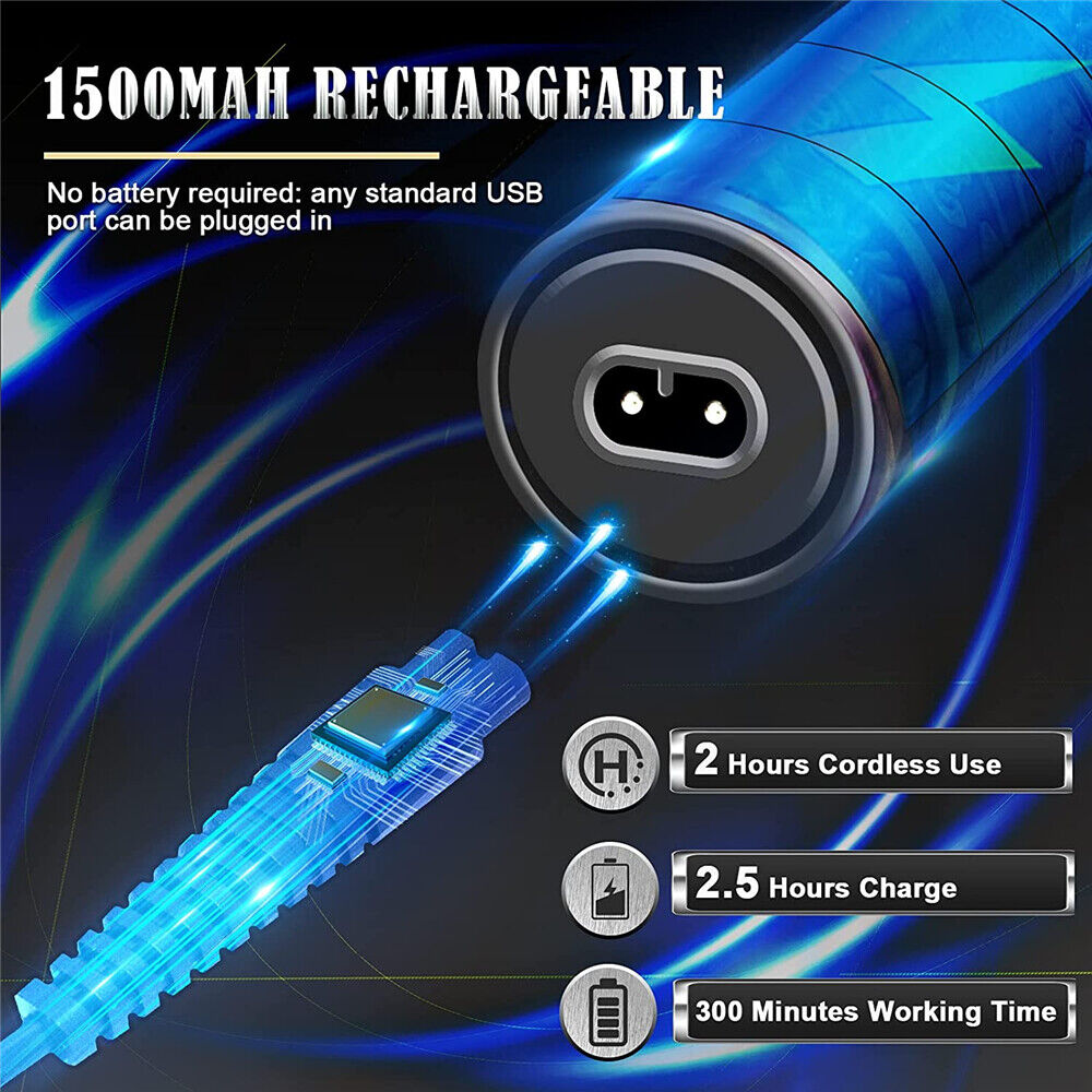 Portable Electric LCD Men Hair Trimmer Clippers Beard Shaver Cutting Cordless