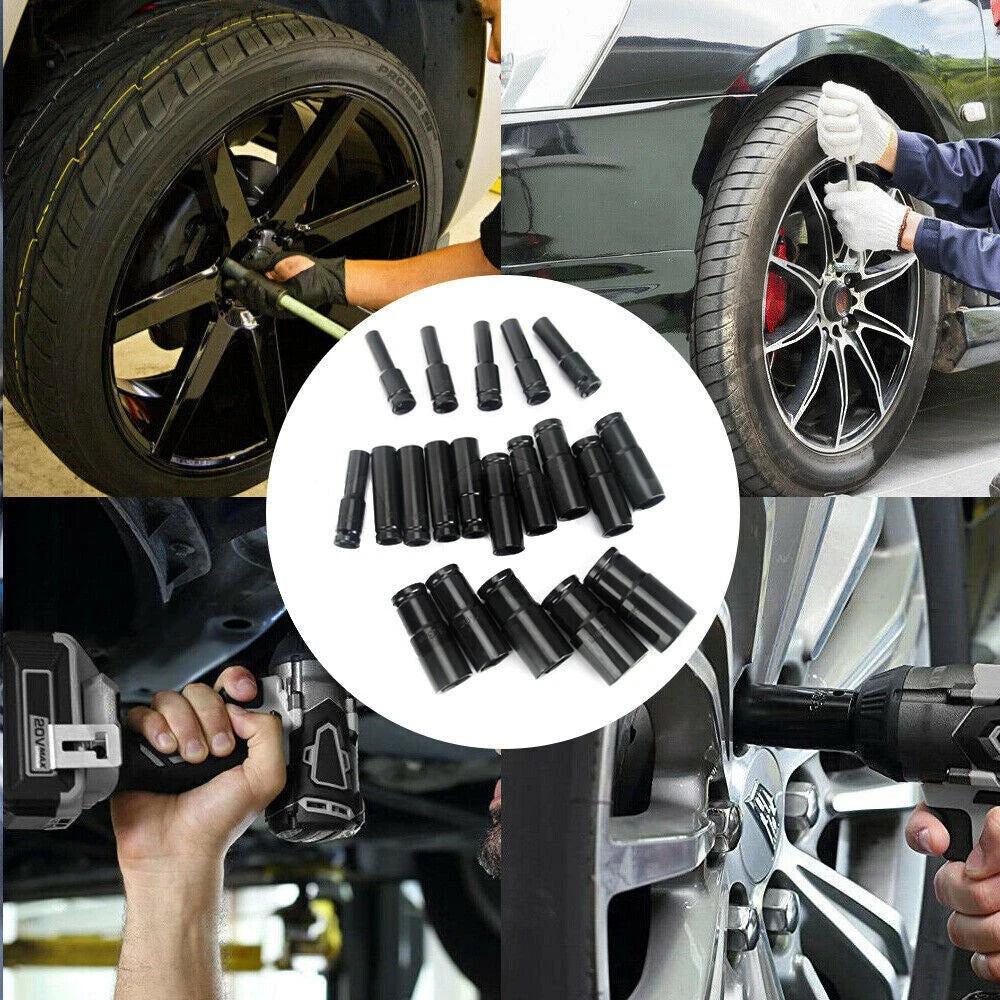 21x Drive Deep Impact Sockets 8-32MM Metric 1/2" Garage Workshop Tools Kit CRV
