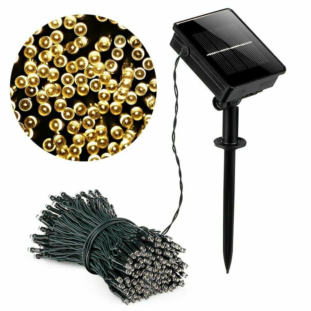 Solar Fairy String Lights 100/200/500 LED Outdoor Garden Christmas Party Decor