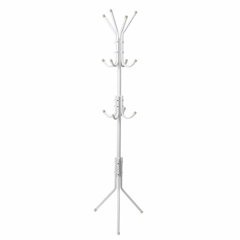 12 Hook 3-Tier Hat Coat Clothes Rack Tree Style Steel Hanger Umbrella Stand