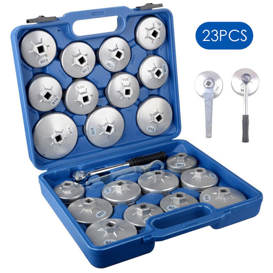 23Pcs Cap Type Oil Filter Wrench Set Automotive Removal Socket Tool Kit