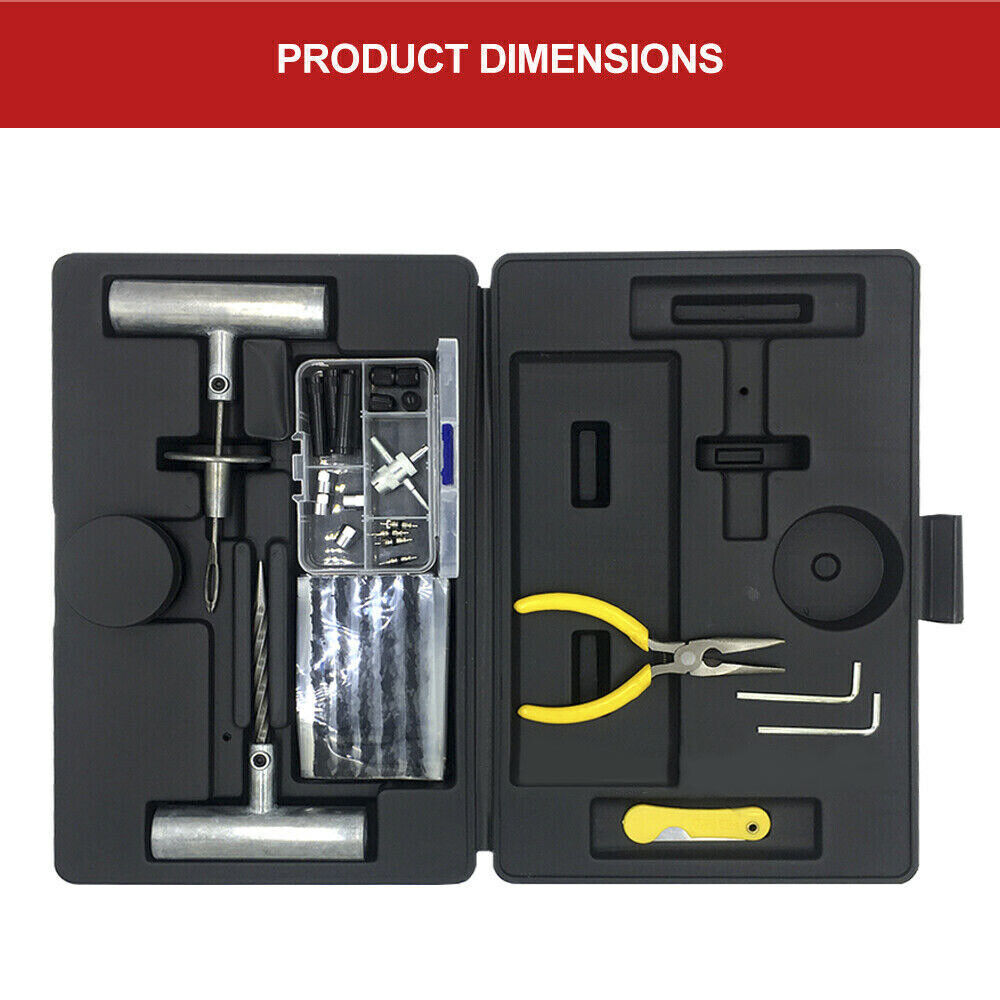 56PCS Tyre Puncture Repair Recovery Kit Heavy Duty 4WD Offroad Plugs Tubeless