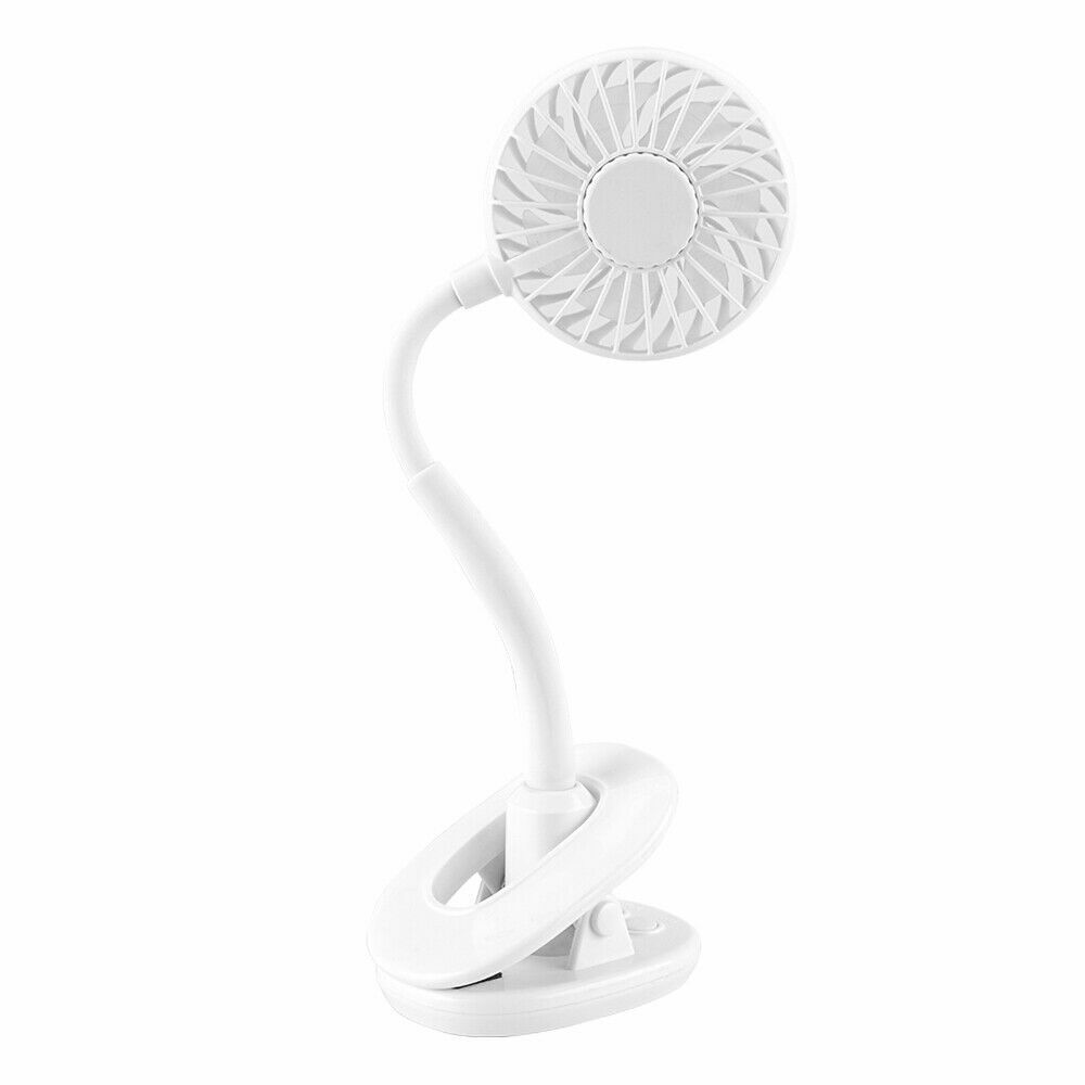 Portable 360° Mini Fan Travel USB Rechargeable Clip On Desk Pram Car Cooling Fan