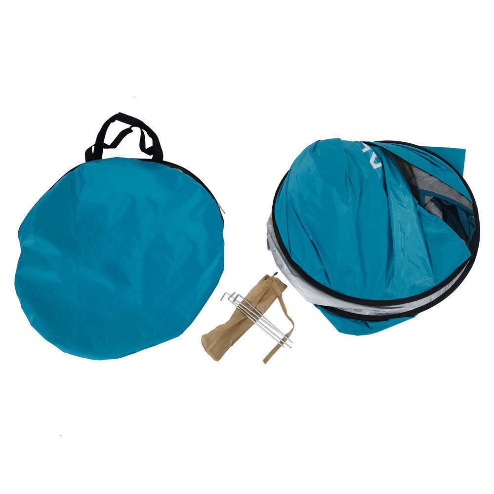 Portable Pop Up Beach Tent Canopy UV Camping Fishing Mesh Sun Shade Shelter Blue