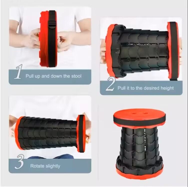 Portable Stool Retractable Chair Folding Telescoping Seat Camping Fishing Chair