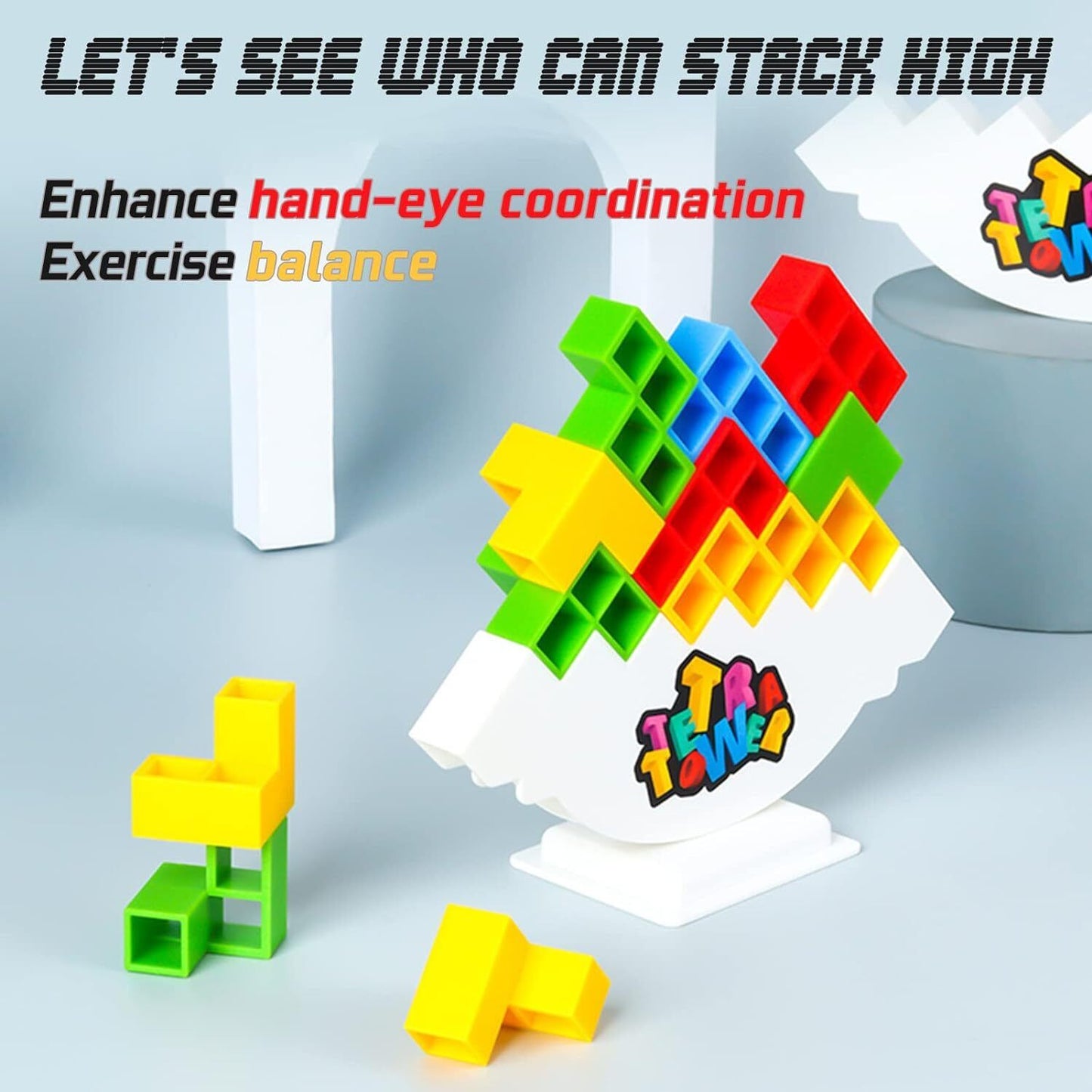 Tetra Tower Balance Stacking Blocks Game Team Toys Xmas Gifts Kids Adults