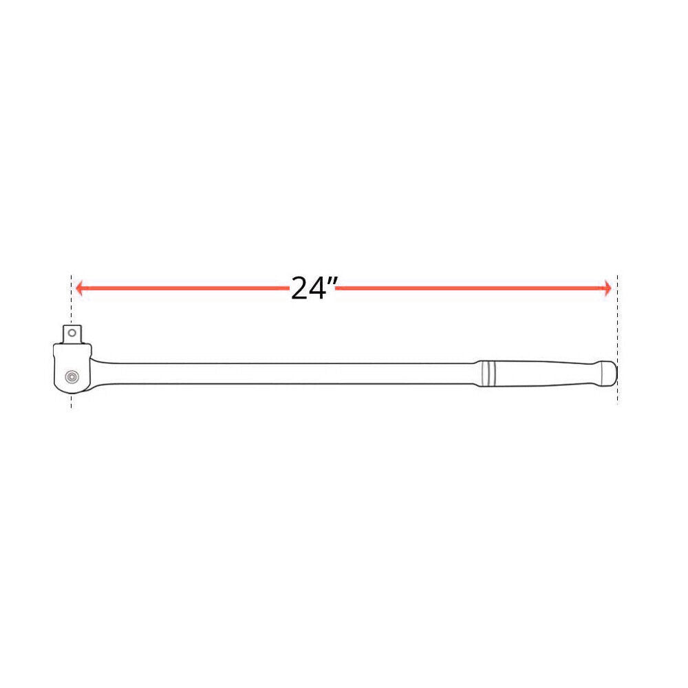 24" Breaker Bar Socket Drive Wrench Spanner CRV Steel Chrome Vanadium 1/2" 600mm