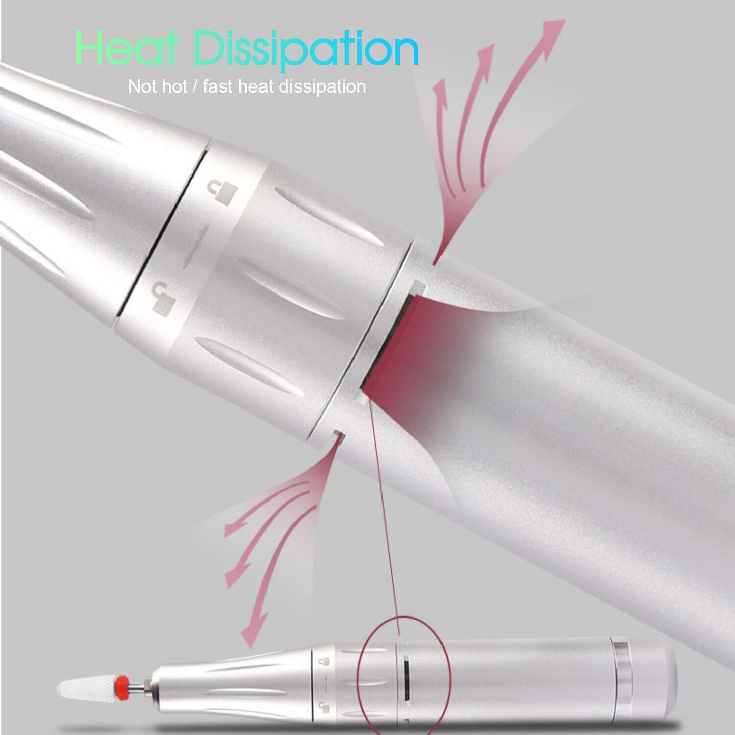 35000RPM Portable Nail Drill Machine Rechargeable E File Fits Manicure Pedicure