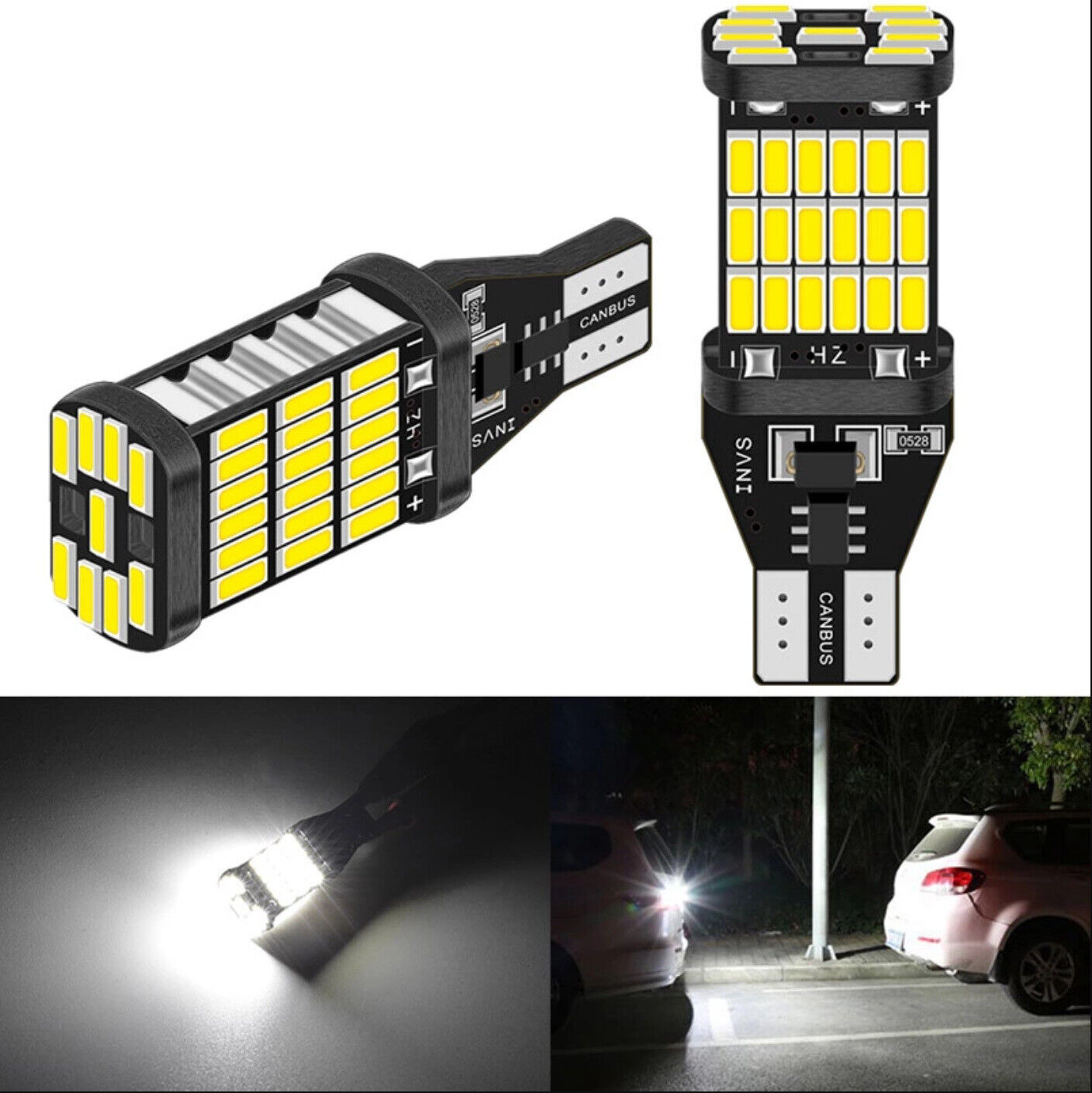 2X T10 T15 W5W 921 4014 LED PARKER SIDE LIGHT BULB WEDGE CANBUS ERROR FREE
