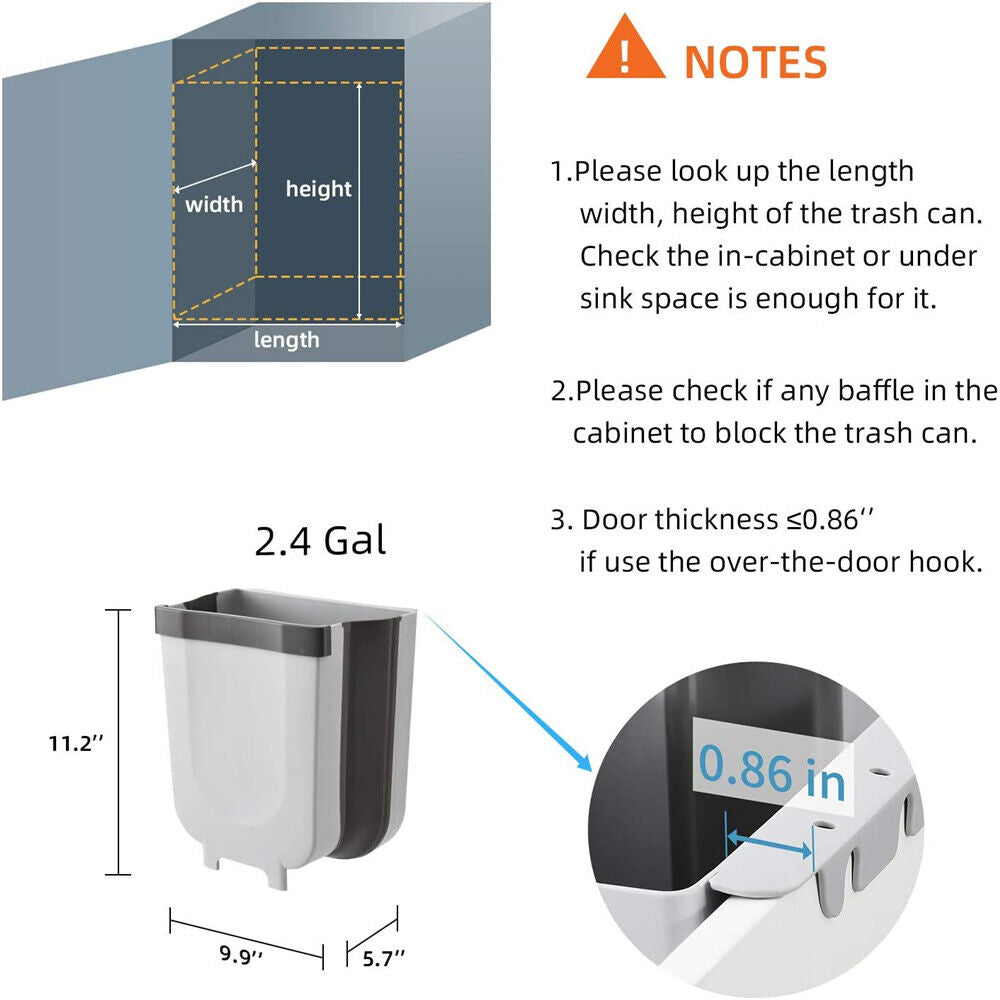 Creative Hanging Folding Waste Bin Kitchen Bin Can Cabinet Rubbish Container Box