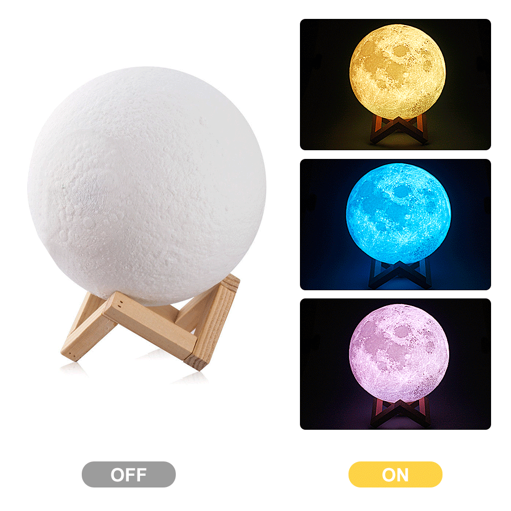 Dimmable 3D Magical 15cm Moon Lamp USB LED Night Light Touch Sensor Lamp