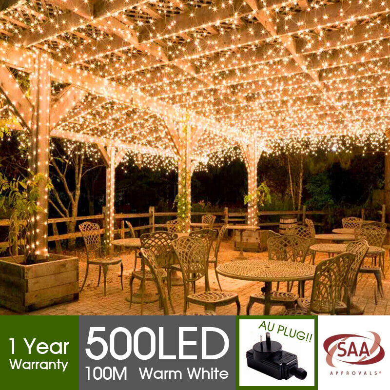500 LED 100m Warm White String Fairy Lights Christmas Tree Xmas Party Wedding