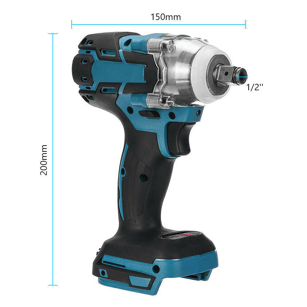 1/2" Cordless Impact Wrench Driver Brushless Rattle Gun18V Battery