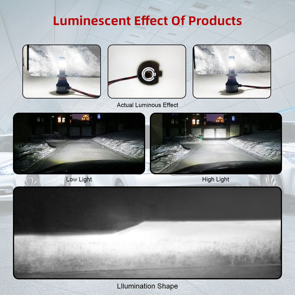 H11 LED Headlight Kit Low Beam Bulbs Super Bright 360000LM 6000K White