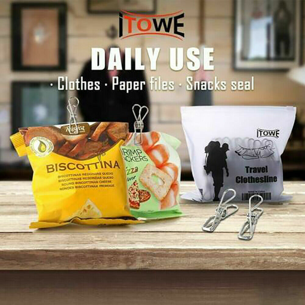 10-300X Stainless Steel Clothes Pegs Hanging Clips Pins Laundry Windproof Clamp