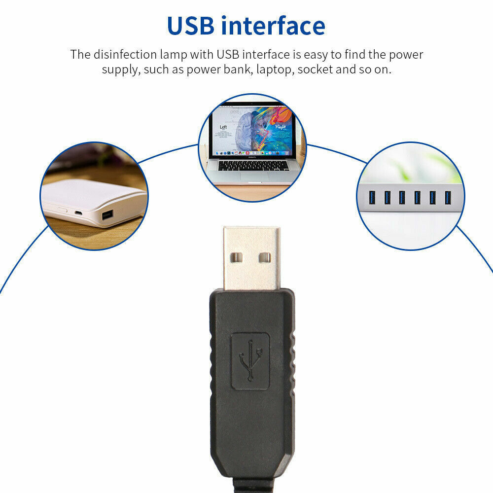 UV Light Portable UVC UVA USB Powered 3W LED Lamp Home Travel Tube