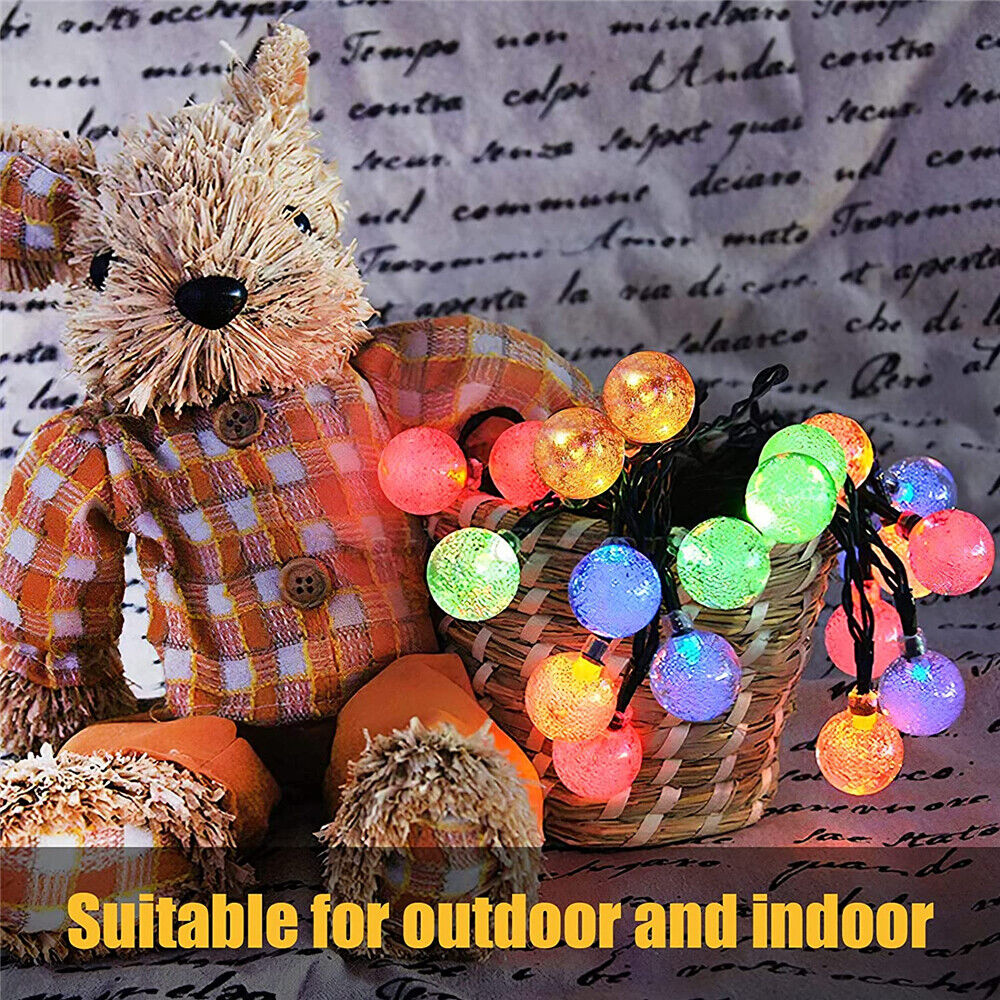 50LED Solar Globe String Fairy Light Outdoor Festoon Party Garden Tree Decor