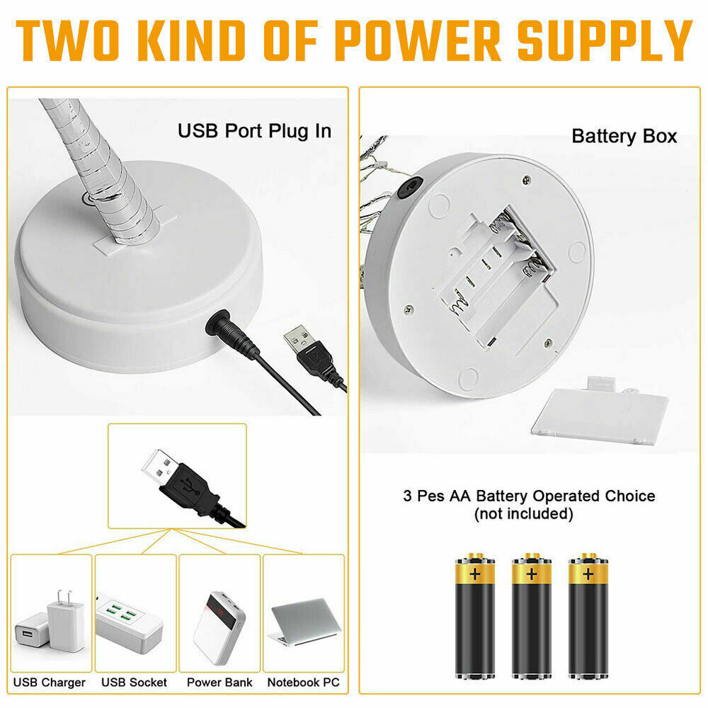 LED Night Light Tree Table Desk Lamp Gold Branch Battery USB Wedding Party Decor