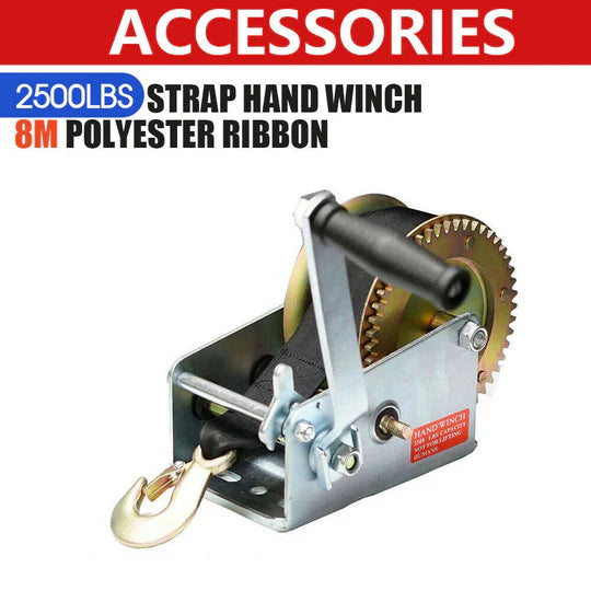 HAND WINCH 1500LBS/2500LBS 2-GEARS 8M SYNTHETIC CABLE BOAT TRAILER 4WD WINCH