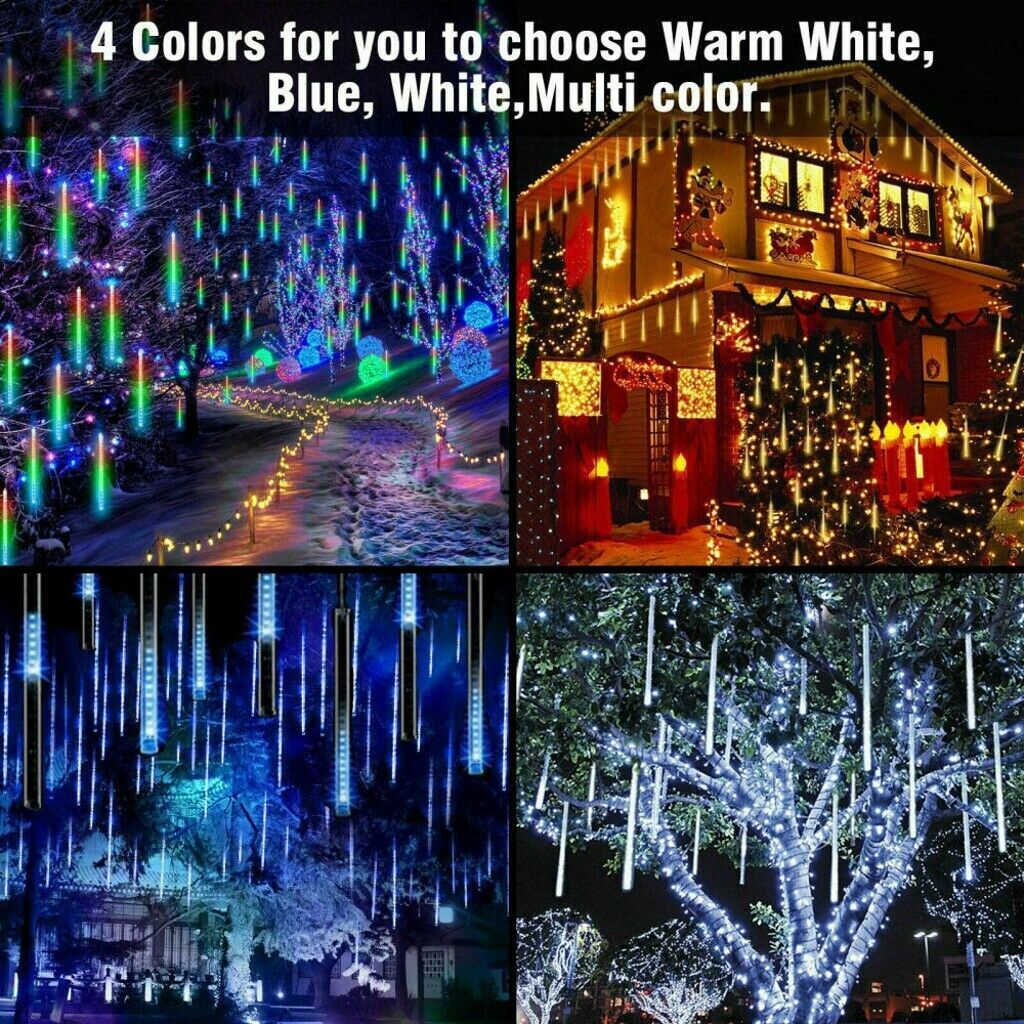 288LED Solar String Light Meteor Shower Rain Tree Flowing Lighting XMAS Party