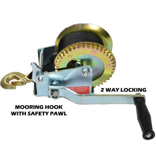 HAND WINCH 1500LBS/2500LBS 2-GEARS 8M SYNTHETIC CABLE BOAT TRAILER 4WD WINCH