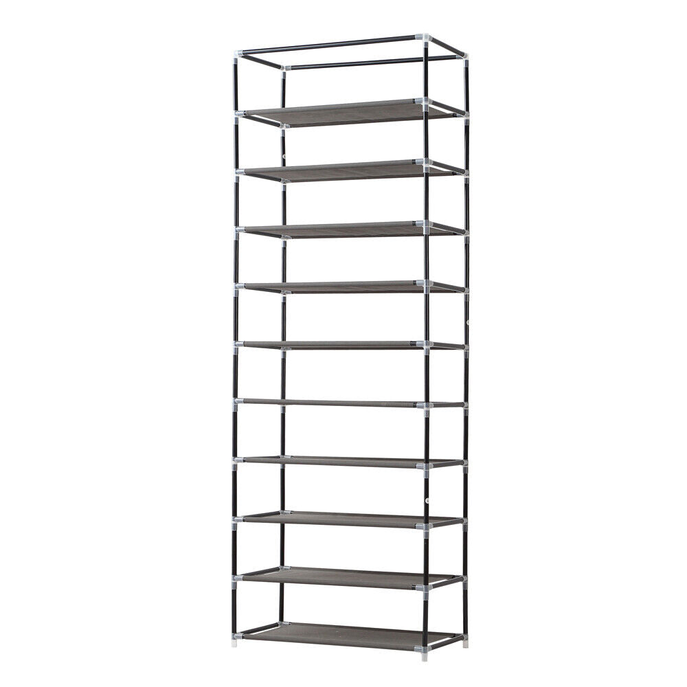 10 Tiers Shoe Rack Stackable Fabric Cabinet Storage Holder Wardrobe Organiser
