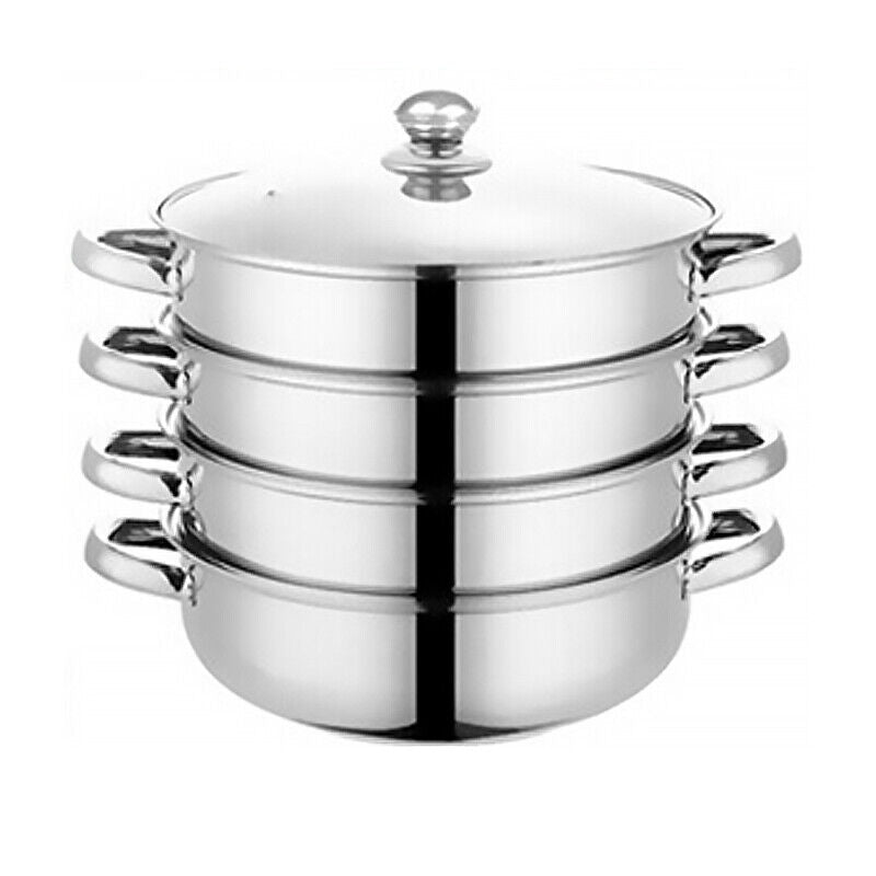 4 /5 Tier Stainless Steel Steamer Meat Vegetable Cooking Steam Pot Kitchen Tool