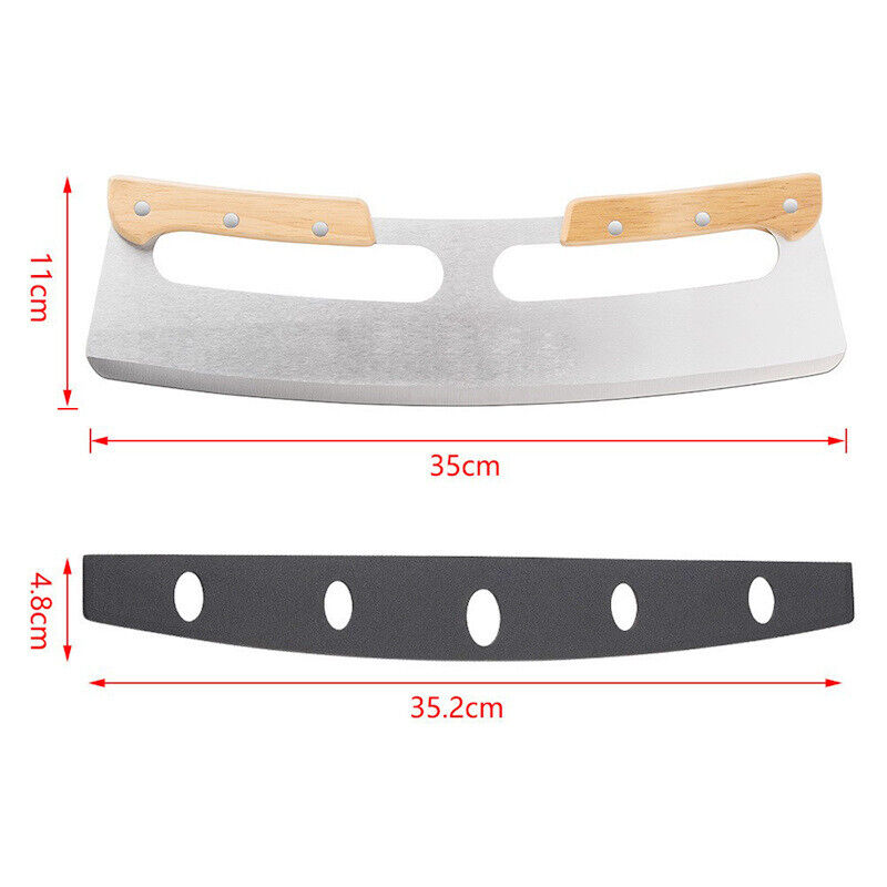 Kitchen Pizza Cutter Rocker Blade Slicer 35CM Stainless Steel +Protective Cover