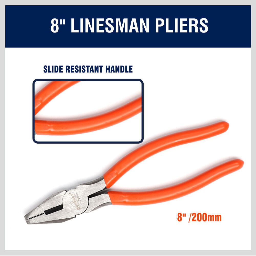 5Pc Plier Set Multi Use Diagonal Linesman Long Nose Groove Joint Slip Joint Tool